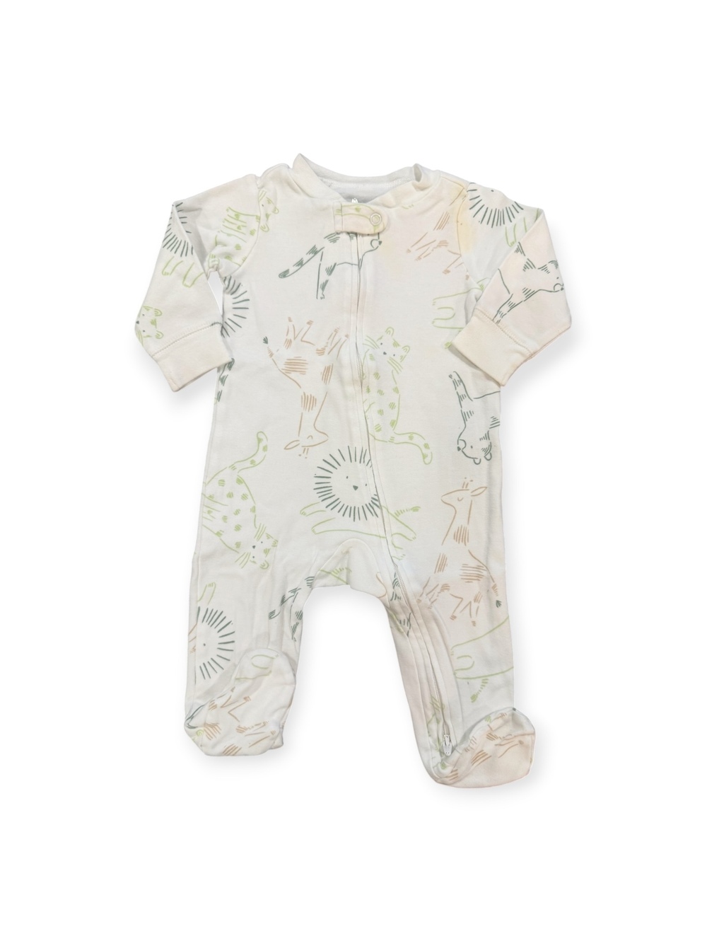Carter's 6M Baby Sleeper with 2-Way Zipper, Footed Pajamas, Animal Print